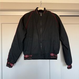 Vintage Adobe by Kyta Make Co 90s Black Men's Blanket Lined Bomber Jacket